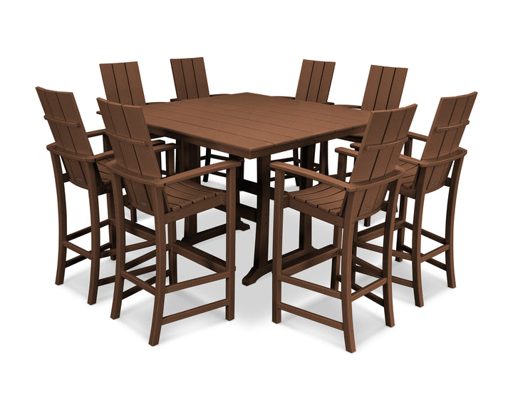 POLYWOOD® Modern Adirondack 9-Piece Farmhouse Trestle Bar Set