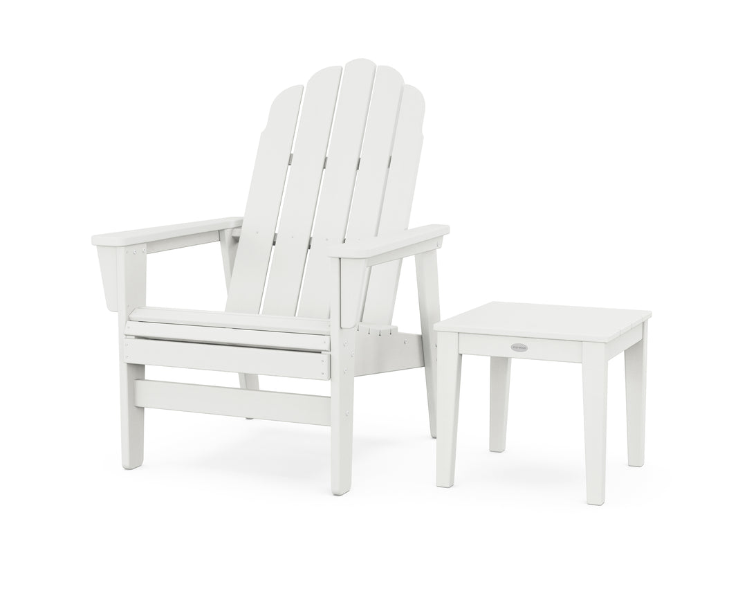 POLYWOOD® Vineyard Grand Upright Adirondack Chair with Side Table