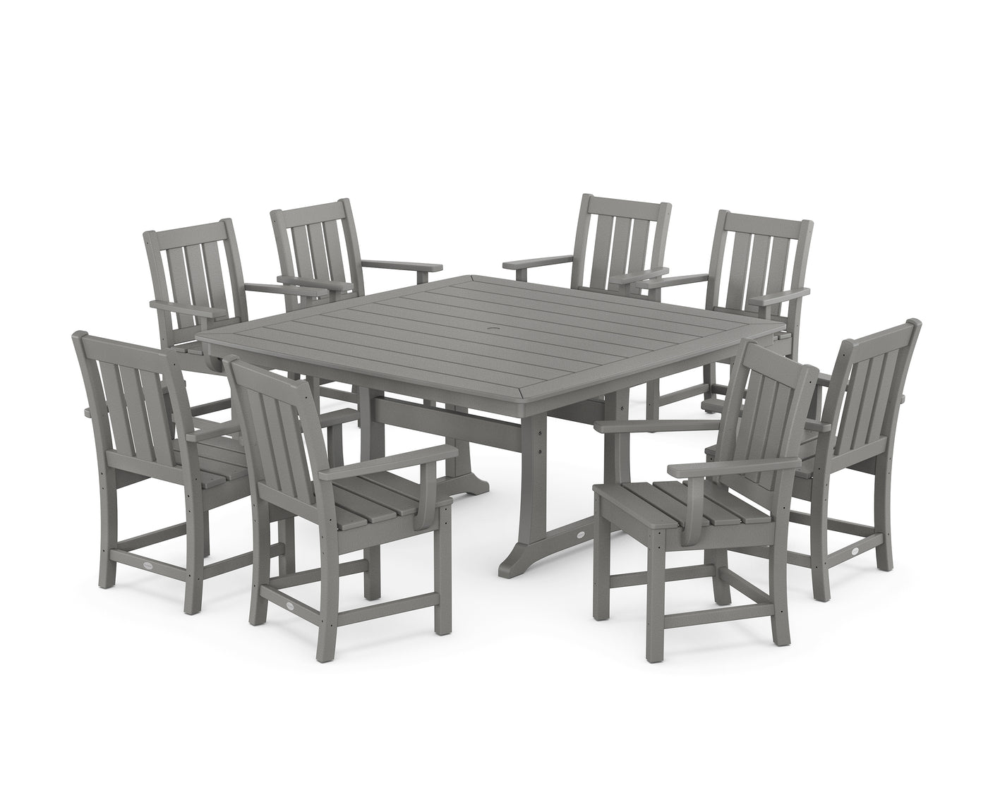 Oxford 9-Piece Square Dining Set with Trestle Legs