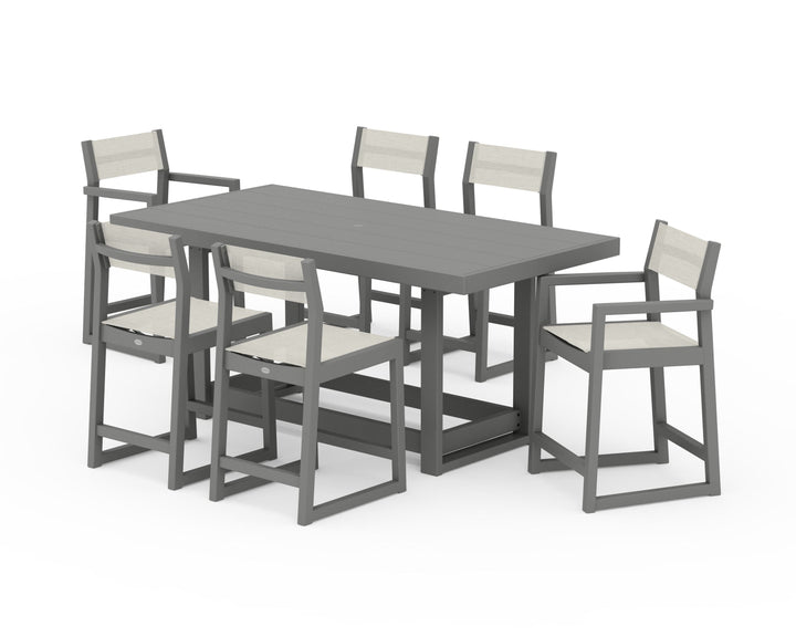 POLYWOOD® EDGE Sling 7-Piece Counter Table Set
