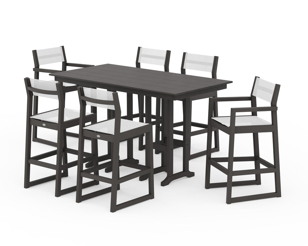 POLYWOOD® EDGE Sling 7-Piece Farmhouse Bar Set