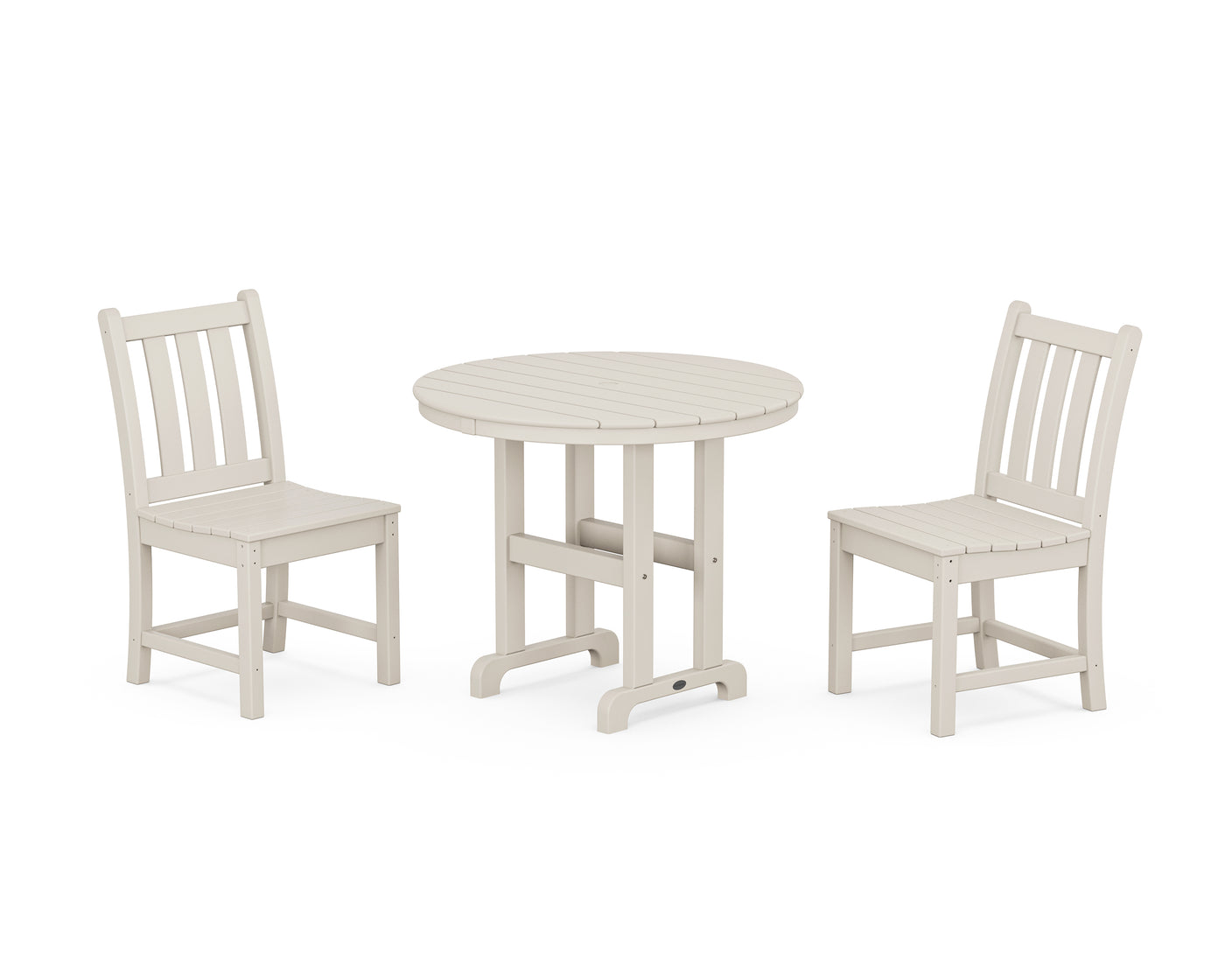 Traditional Garden Side Chair 3-Piece Round Dining Set