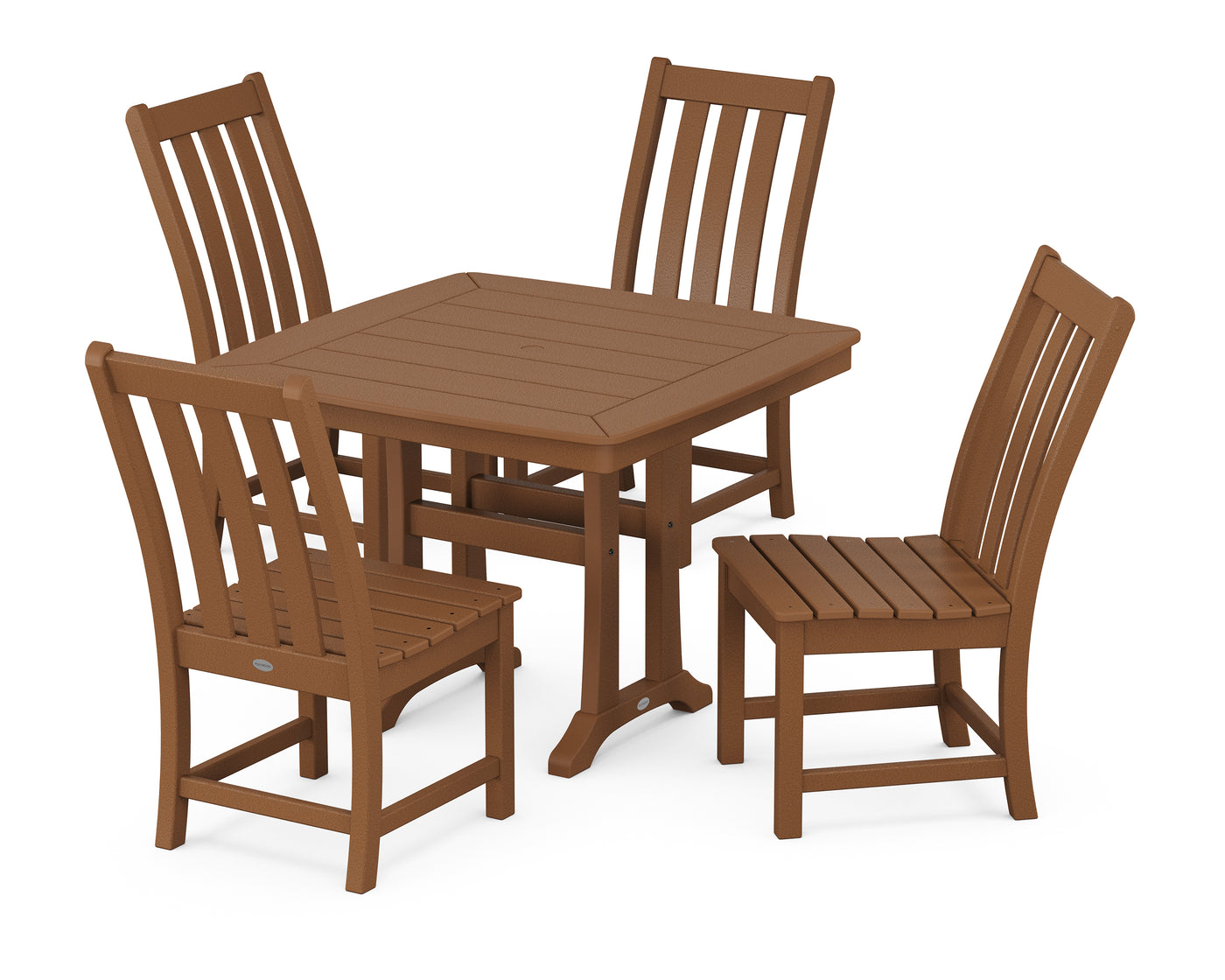 Vineyard Side Chair 5-Piece Dining Set with Trestle Legs