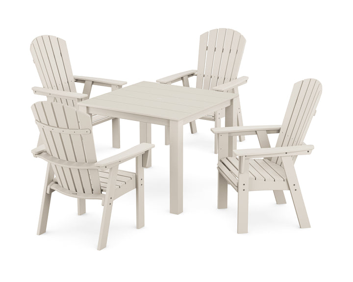 POLYWOOD® Nautical Curveback Adirondack 5-Piece Parsons Dining Set