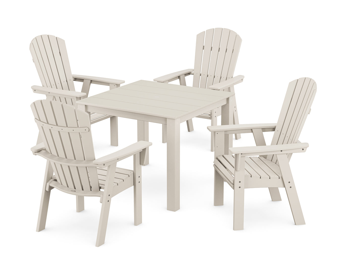 Nautical Curveback Adirondack 5-Piece Parsons Dining Set