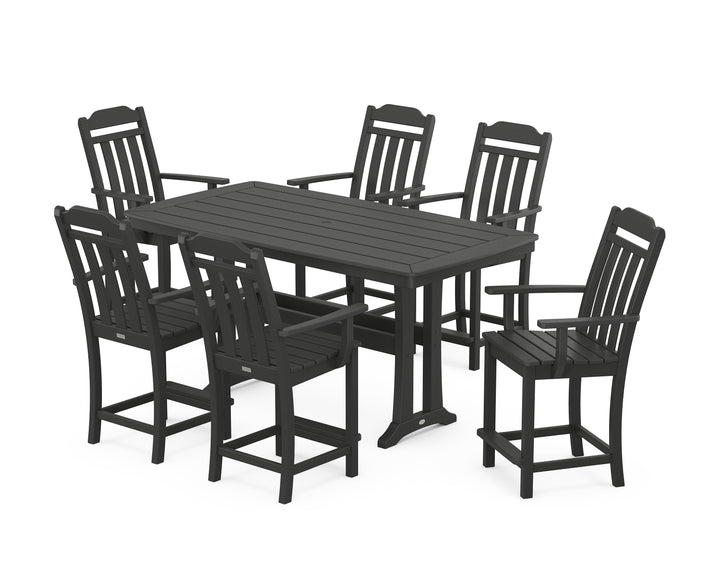 Country Living Cottage Arm Chair 7-Piece Counter Set with Trestle Legs