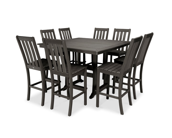 POLYWOOD® Vineyard 9-Piece Nautical Trestle Bar Set