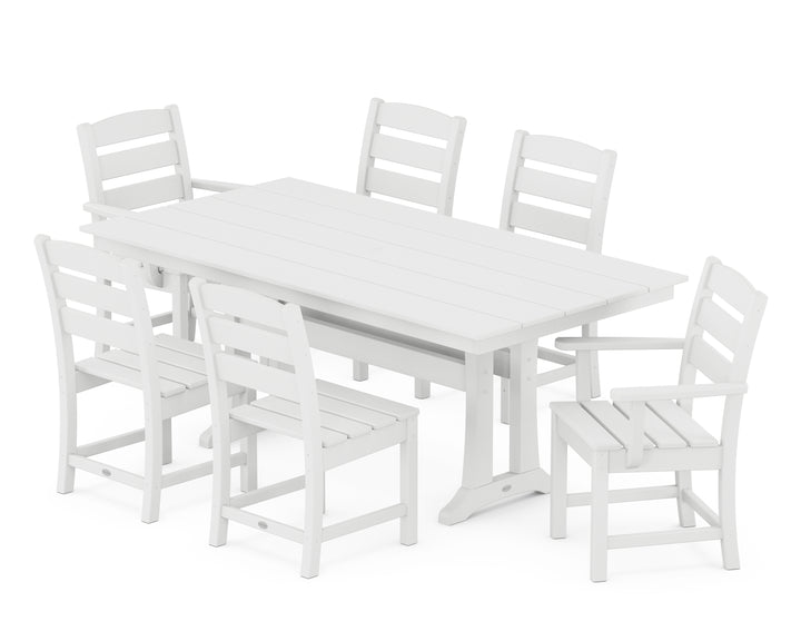 POLYWOOD® Lakeside 7-Piece Farmhouse Dining Set with Trestle Legs
