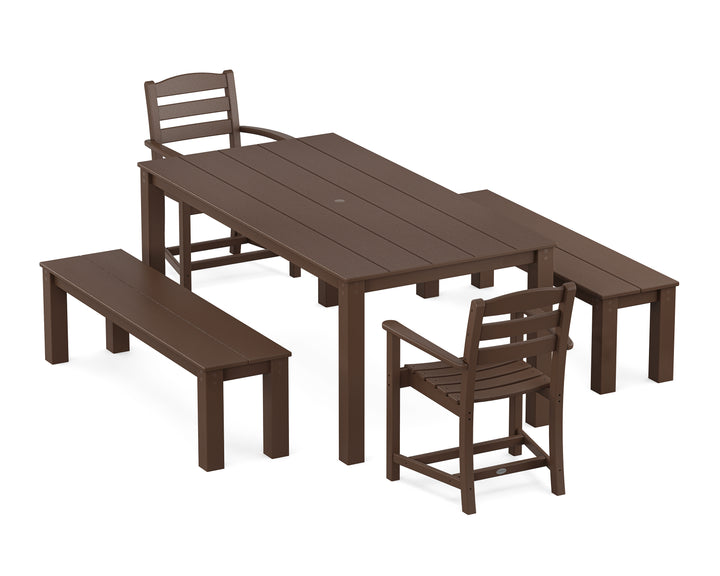 POLYWOOD® La Casa Cafe' 5-Piece Parsons Dining Set with Benches