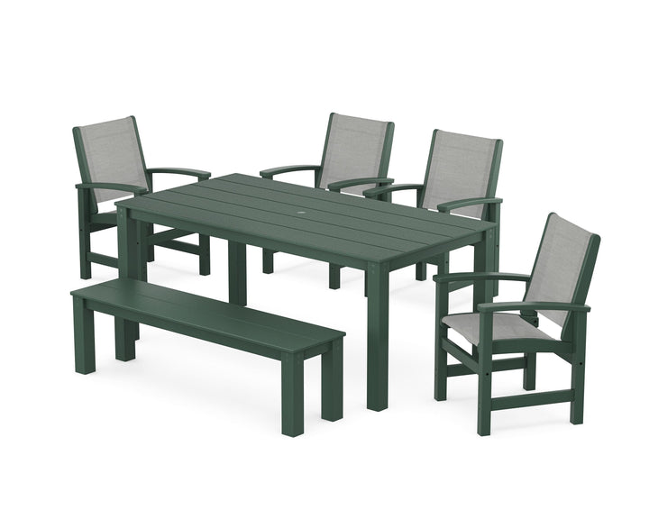 POLYWOOD® Coastal 6-Piece Parsons Dining Set with Bench