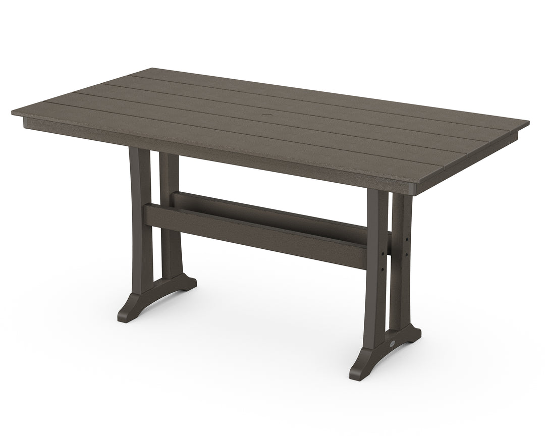 POLYWOOD® Farmhouse Trestle 37" x 72" Counter Table