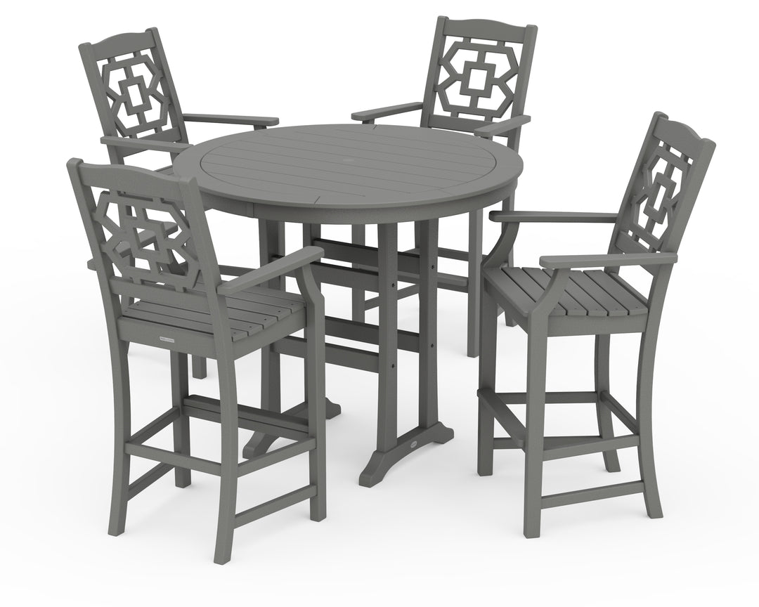 Martha Stewart by POLYWOOD® Chinoiserie 5-Piece Round Bar Set