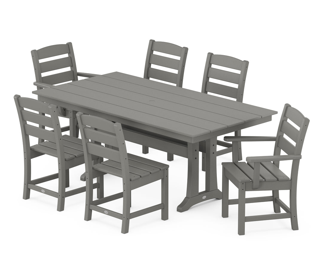 POLYWOOD® Lakeside 7-Piece Farmhouse Dining Set with Trestle Legs