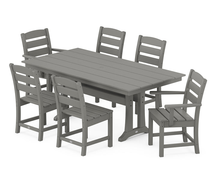 POLYWOOD® Lakeside 7-Piece Farmhouse Dining Set with Trestle Legs