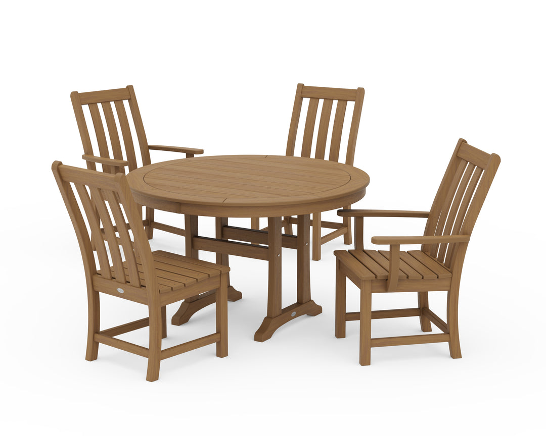 POLYWOOD® Vineyard 5-Piece Nautical Trestle Dining Set