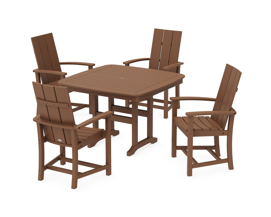 POLYWOOD® Modern Adirondack 5-Piece Dining Set with Trestle Legs