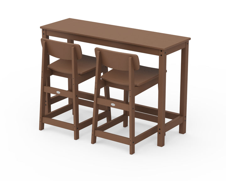 POLYWOOD® Modern Studio Urban Lowback Counter Chair 3-Piece Balcony Set