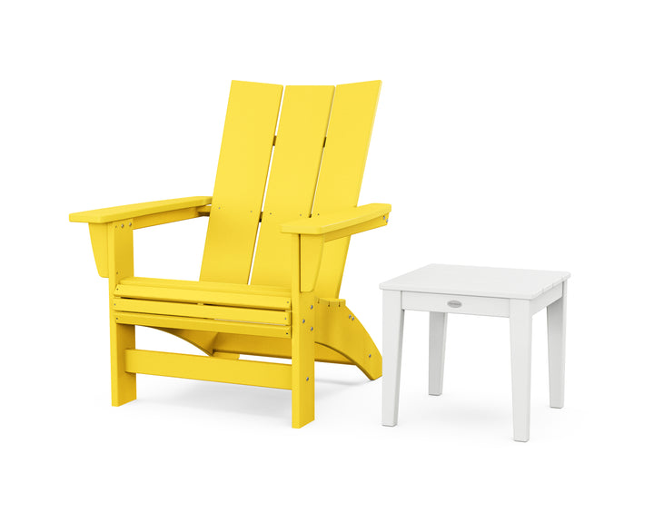POLYWOOD® Modern Grand Adirondack Chair with Side Table