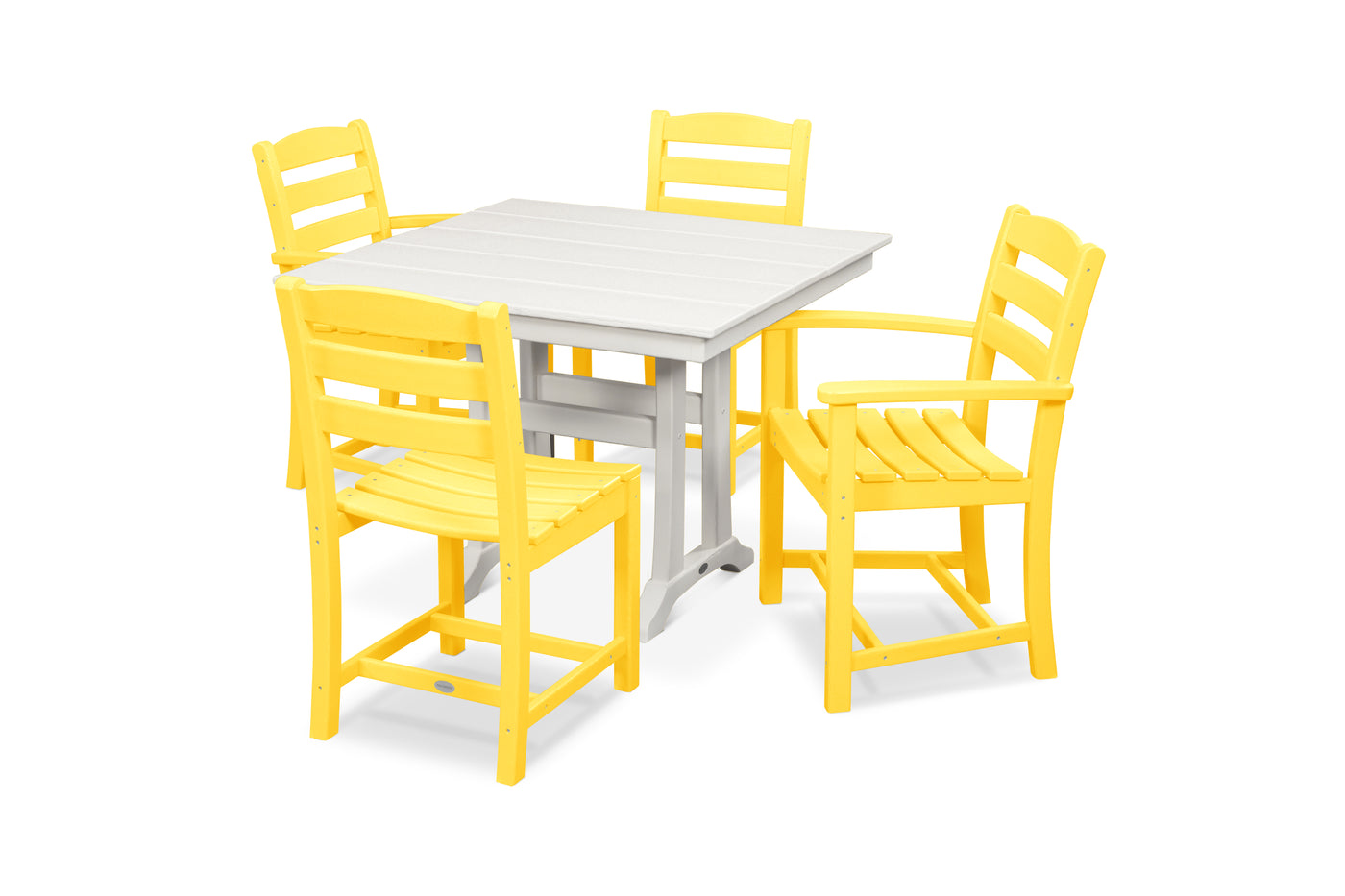 La Casa CafŽ 5-Piece Farmhouse Dining Set with Trestle Legs