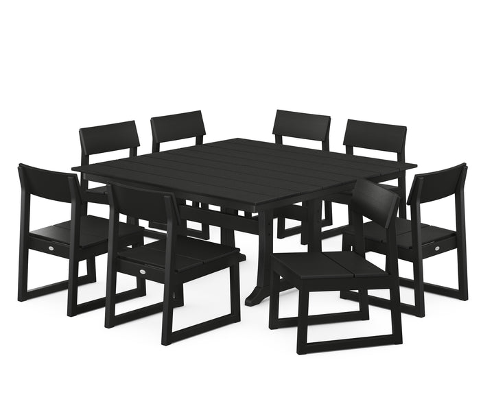 POLYWOOD® EDGE 9-Piece Farmhouse Trestle Dining Set