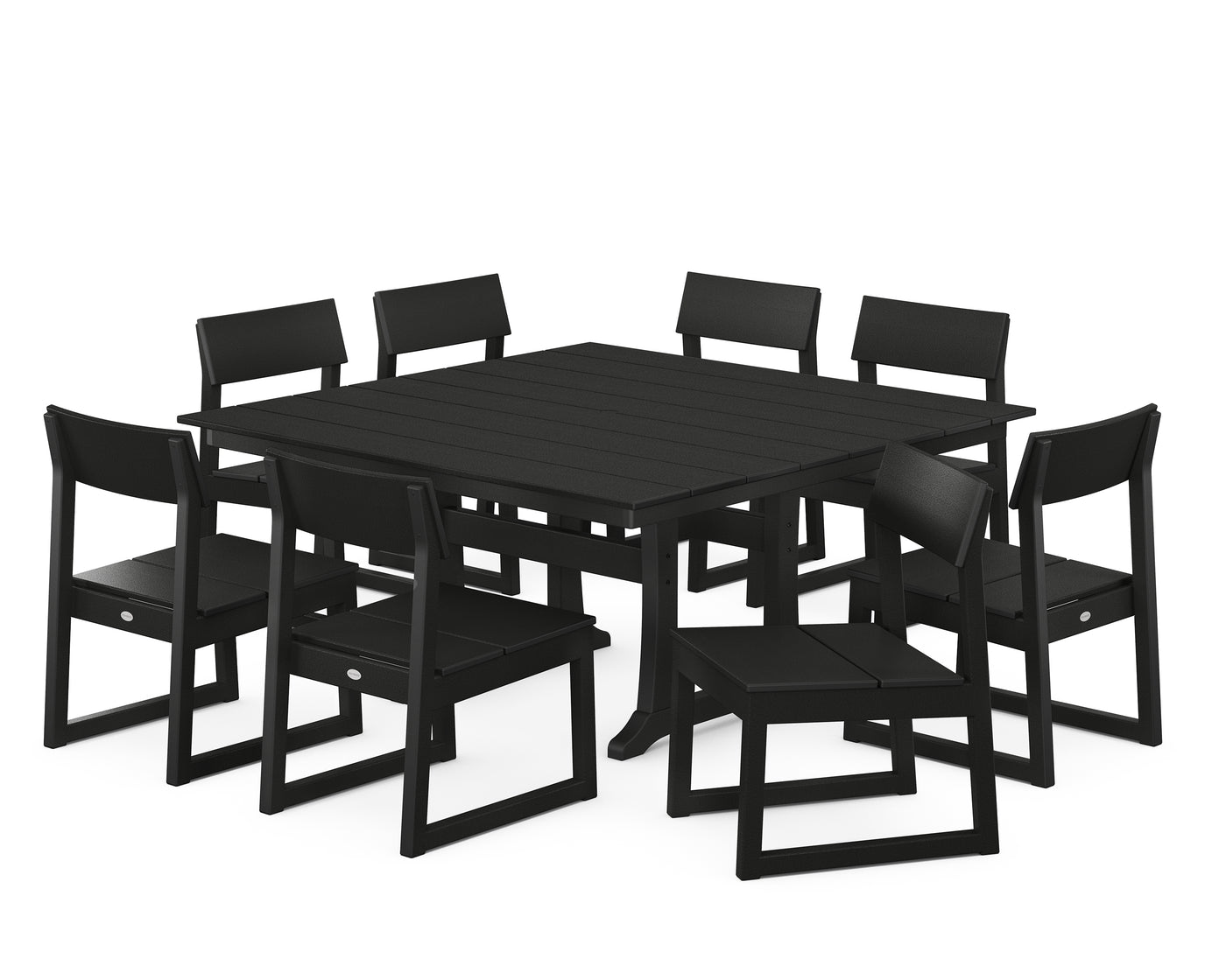 EDGE 9-Piece Farmhouse Trestle Dining Set