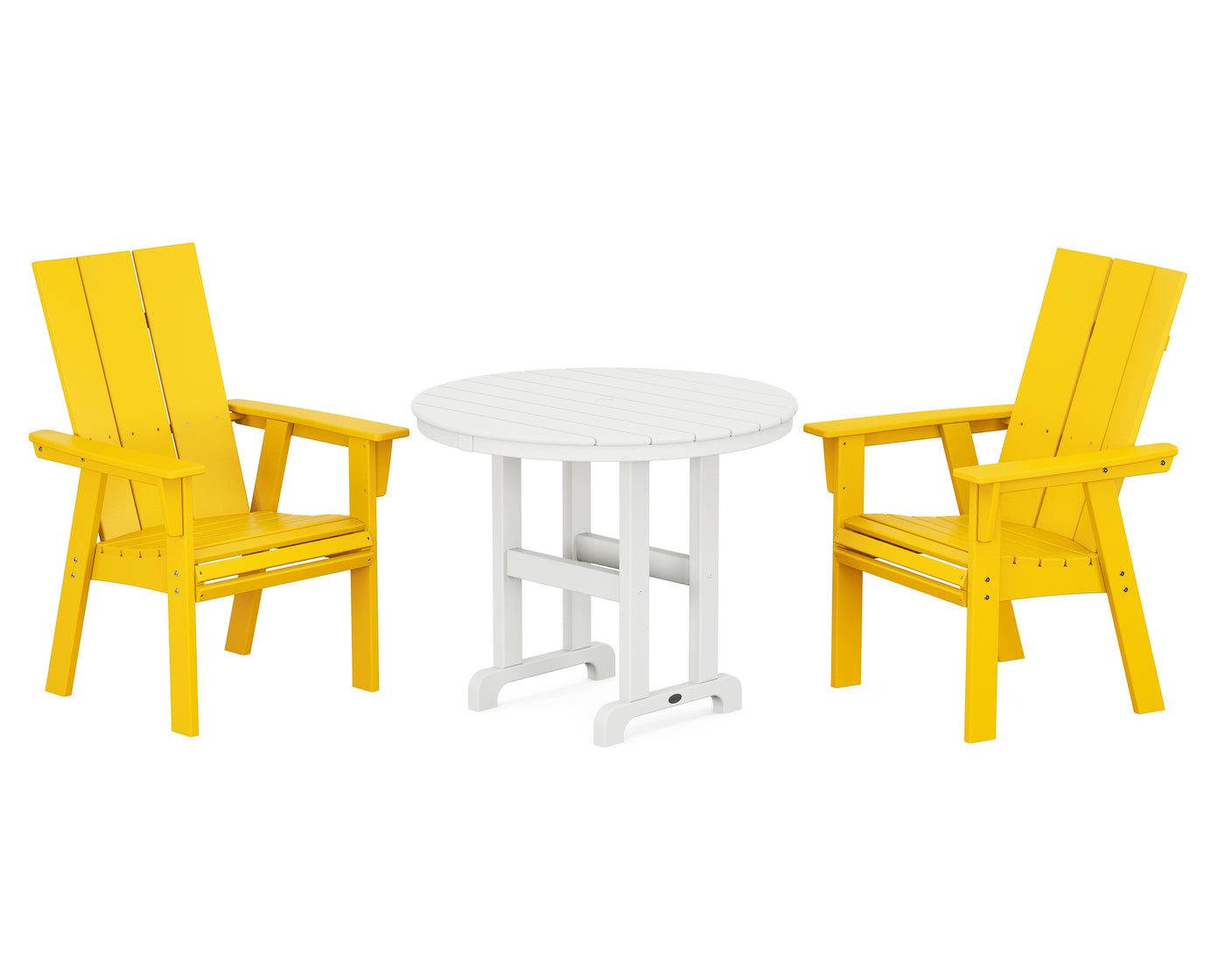 Modern Adirondack 3-Piece Round Dining Set