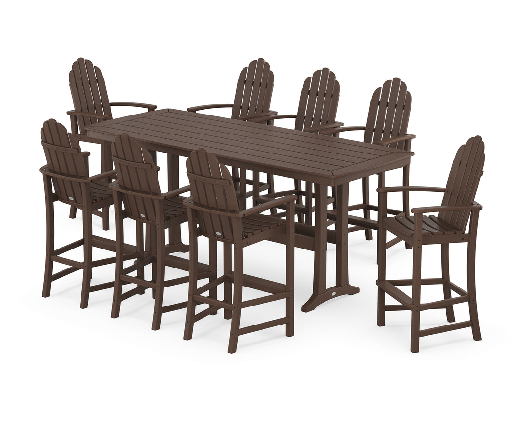 POLYWOOD® Classic Adirondack 9-Piece Bar Set with Trestle Legs
