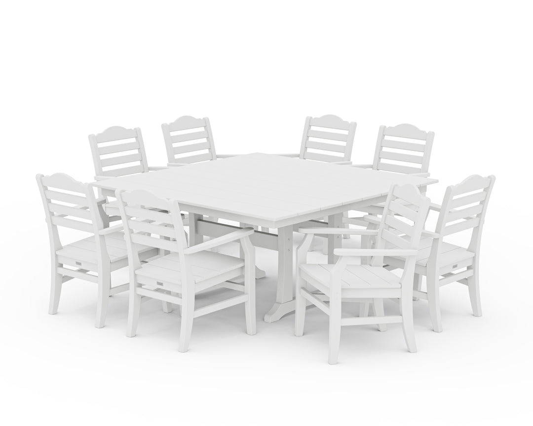 POLYWOOD® Savannah 9-Piece Square Farmhouse Dining Set with Trestle Legs