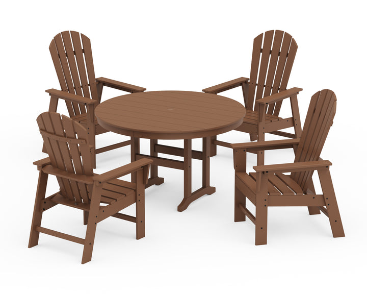 POLYWOOD® South Beach 5-Piece Round Farmhouse Dining Set