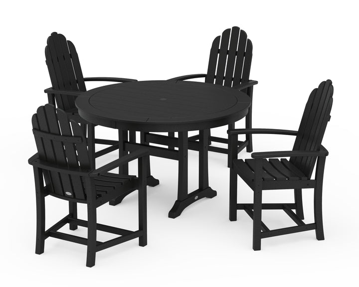 POLYWOOD® Classic Adirondack 5-Piece Round Dining Set with Trestle Legs