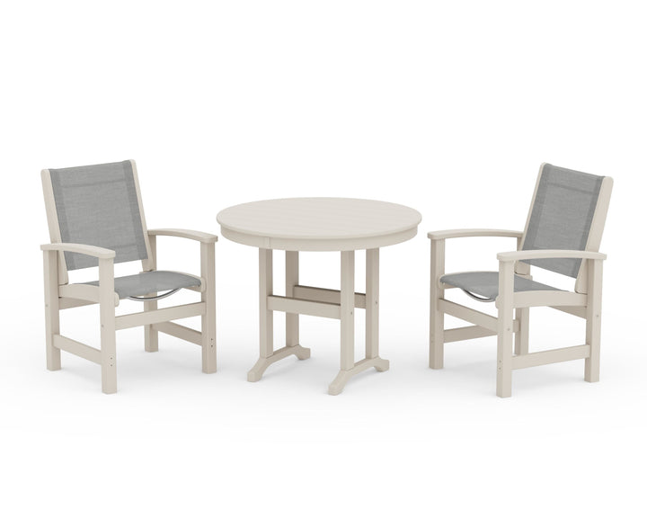 POLYWOOD® Coastal 3-Piece Round Dining Set