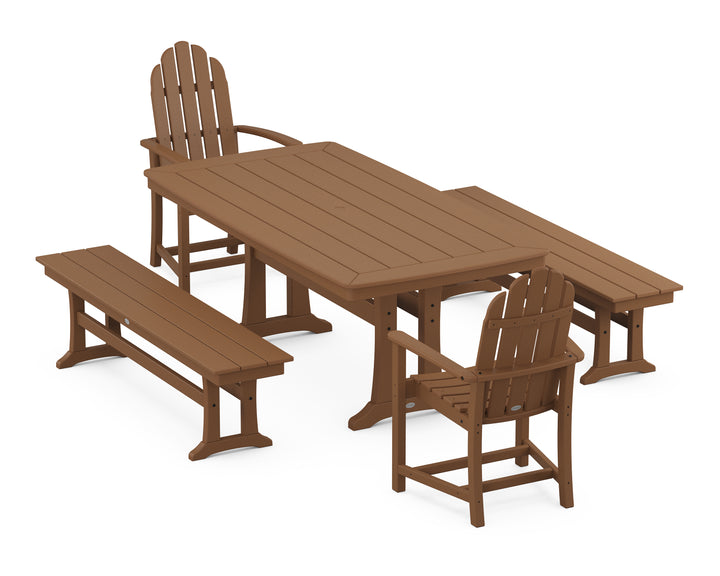 POLYWOOD® Classic Adirondack 5-Piece Dining Set with Trestle Legs