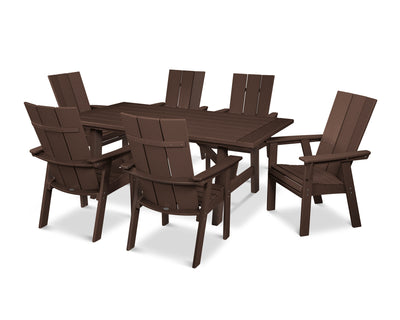 Modern Curveback Adirondack 7-Piece Rustic Farmhouse Dining Set