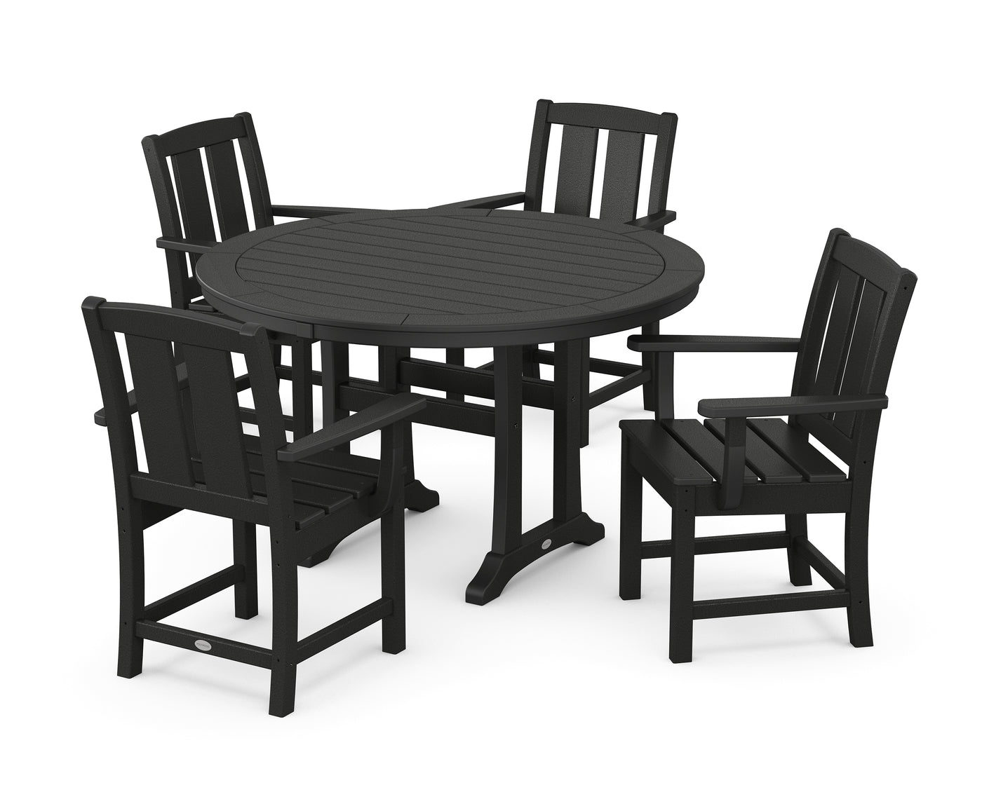 Mission 5-Piece Round Dining Set with Trestle Legs