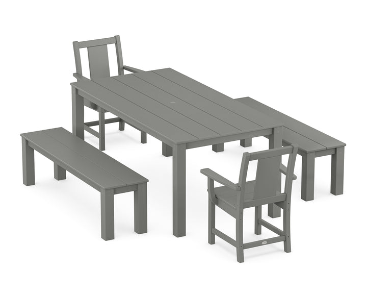 POLYWOOD® Prairie 5-Piece Parsons Dining Set with Benches