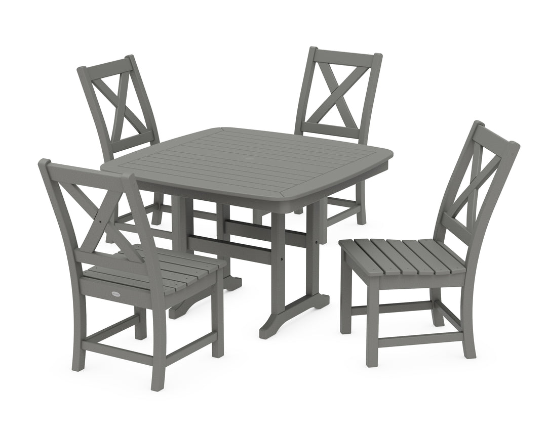 POLYWOOD® Braxton Side Chair 5-Piece Dining Set with Trestle Legs