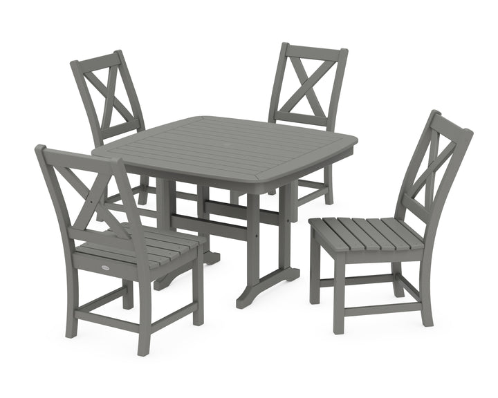 POLYWOOD® Braxton Side Chair 5-Piece Dining Set with Trestle Legs