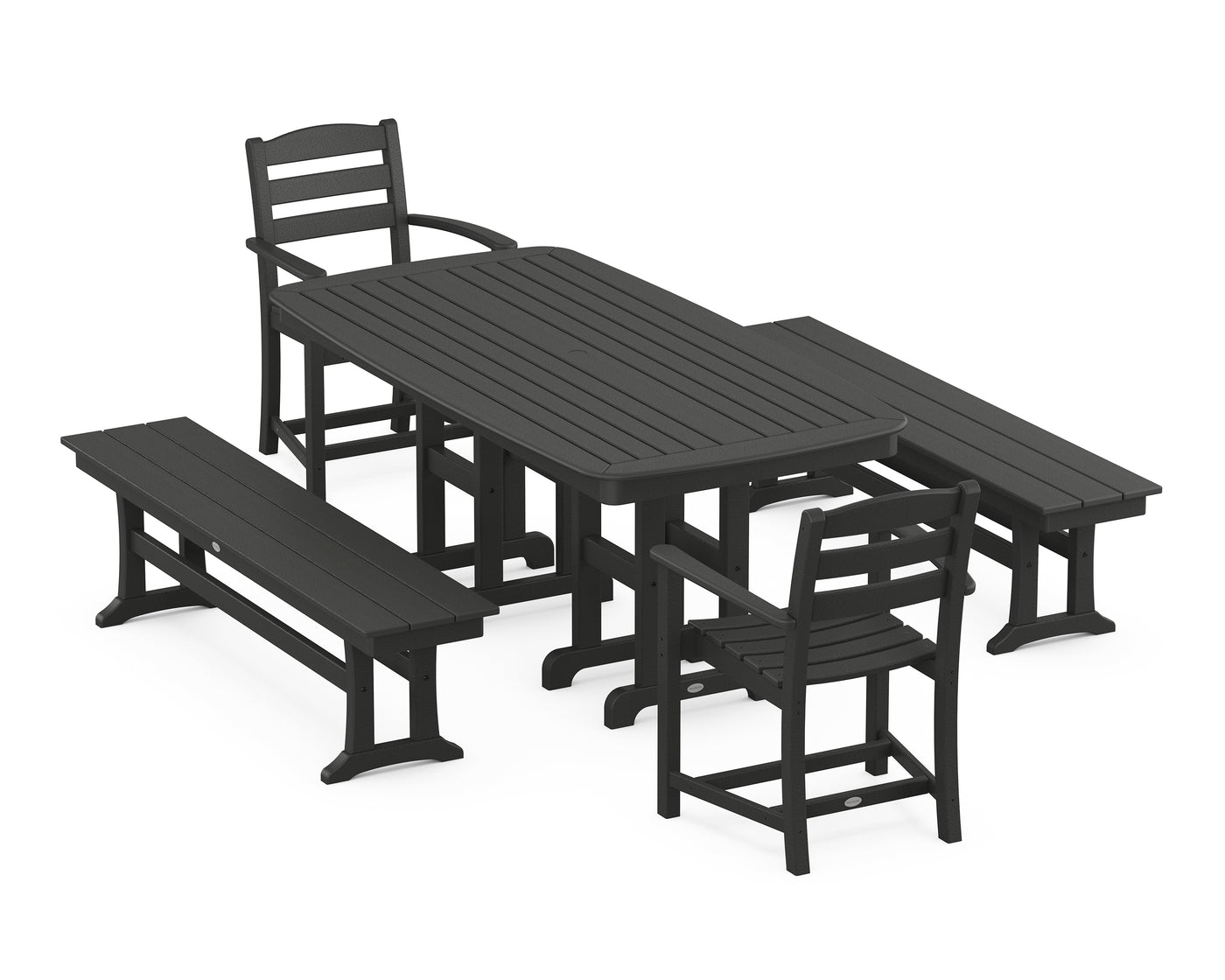 La Casa CafŽ 5-Piece Dining Set with Benches