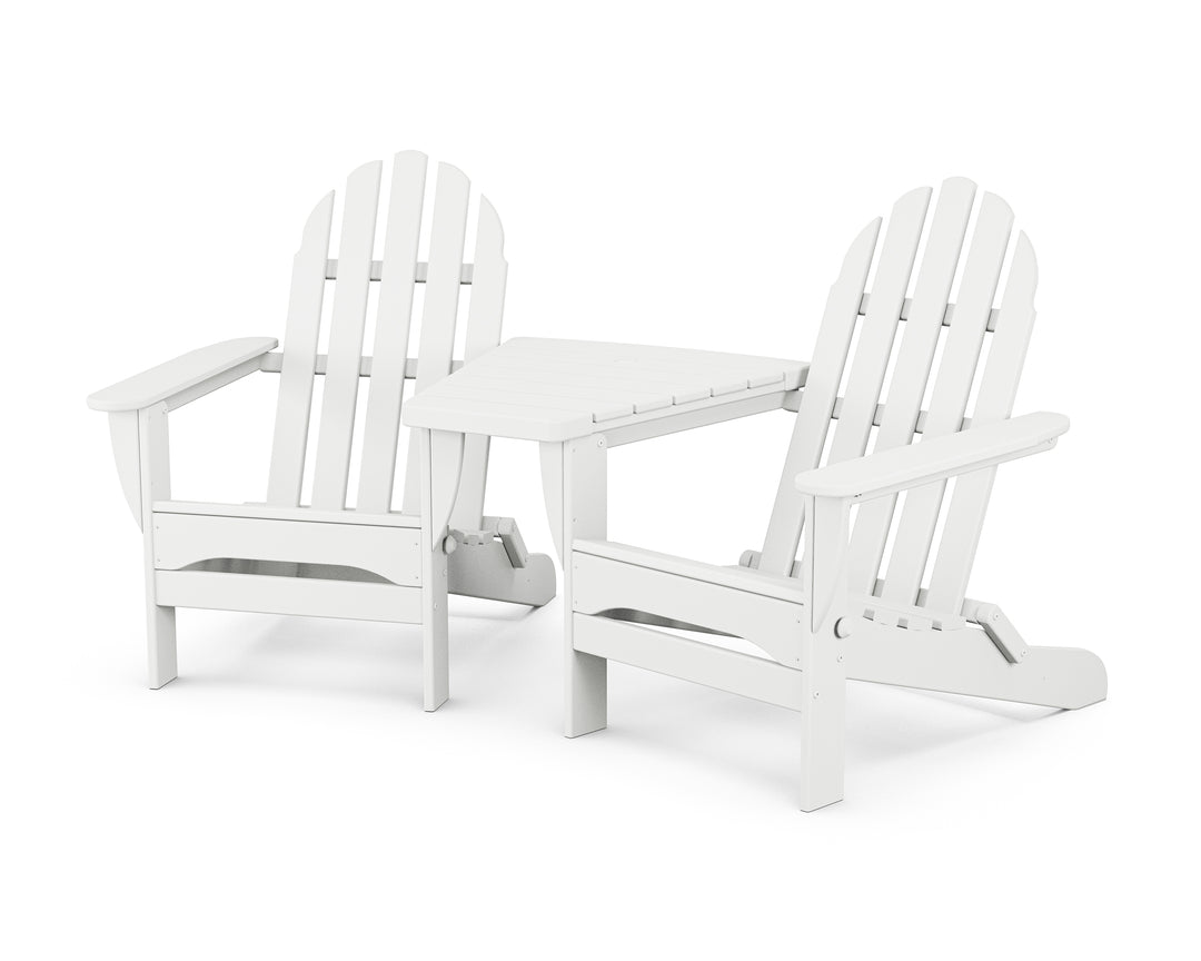 POLYWOOD® Classic Folding Adirondacks with Angled Connecting Table