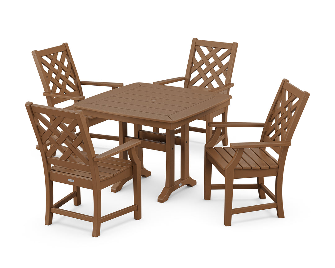 Country Living Wovendale 5-Piece Dining Set with Trestle Legs