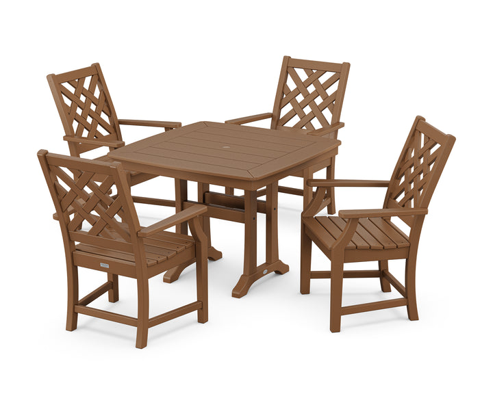 Country Living Wovendale 5-Piece Dining Set with Trestle Legs