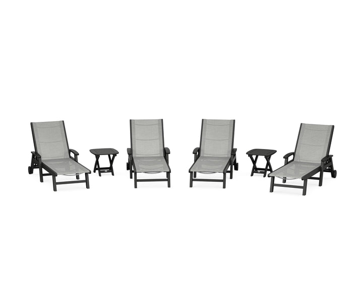POLYWOOD® Coastal Chaise 6-Piece Set with Wheels