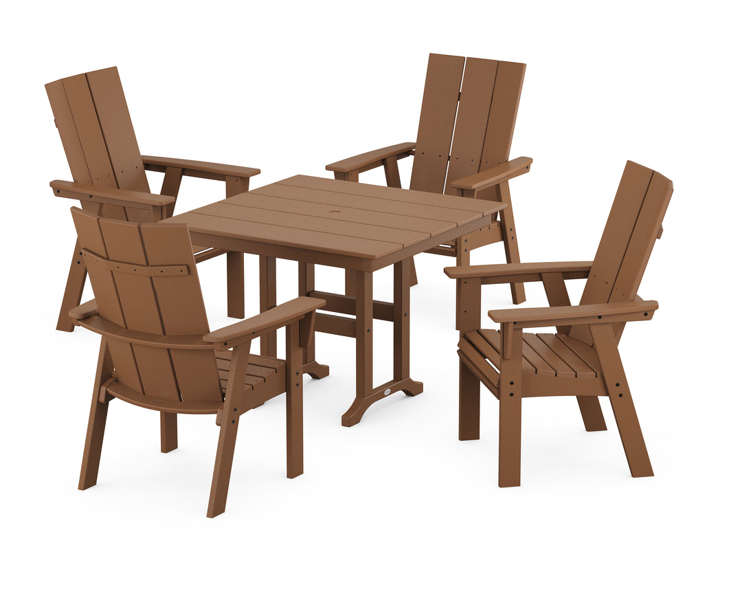 POLYWOOD® Modern Adirondack 5-Piece Farmhouse Dining Set