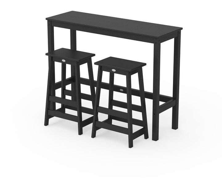 POLYWOOD® Modern Studio Stool 3-Piece Bar Balcony Set