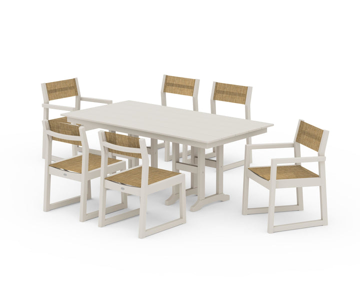 POLYWOOD® EDGE Sling 7-Piece Farmhouse Dining Set