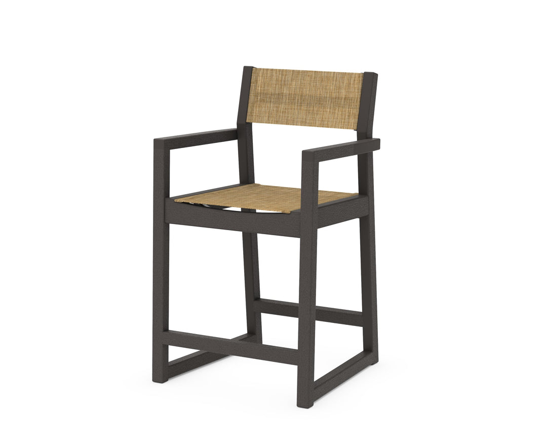POLYWOOD® EDGE Sling Counter Arm Chair