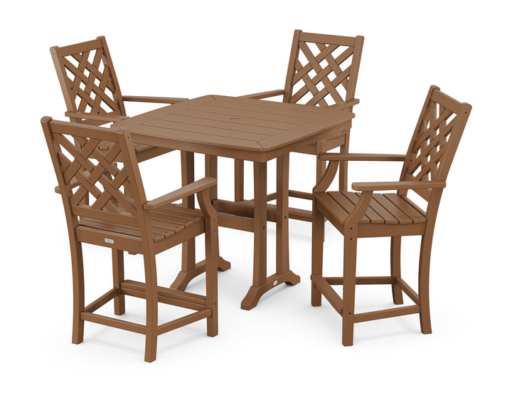 Country Living Wovendale 5-Piece Counter Set with Trestle Legs
