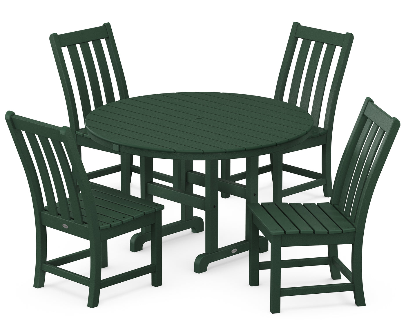 Vineyard 5-Piece Round Farmhouse Side Chair Dining Set