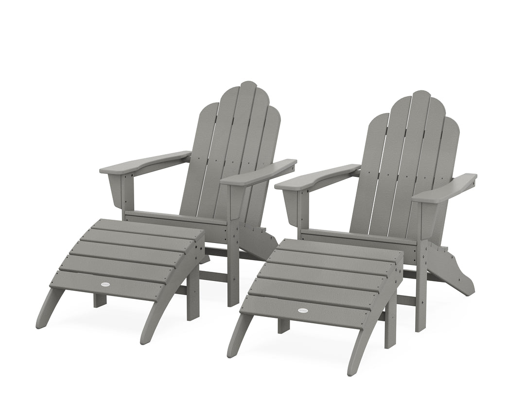 POLYWOOD® Long Island Adirondack Chair 4-Piece Set with Ottomans
