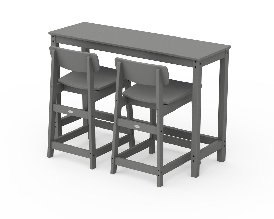 POLYWOOD® Modern Studio Urban Lowback Counter Chair 3-Piece Balcony Set